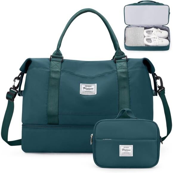 Weekender Bags for Women,Personal Item Travel Bag with Shoes Compartment - Picture 1 of 8